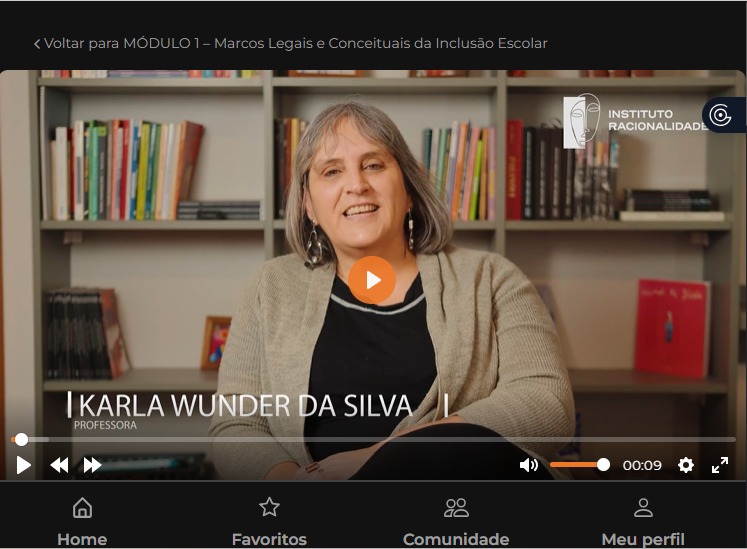 Player de videoaula da plataforma